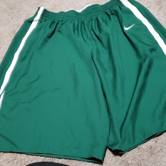 Nike green and white euc athletic shorts - Picture 1 of 5